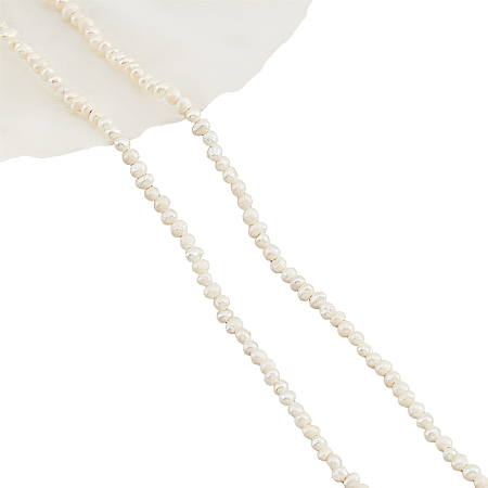NBEADS About 139 Pcs Mini Natural Cultured Freshwater Pearl Beads, 1.5~3mm Small Potato Shape White Freshwater Pearl Loose Round Pearl Charms Beads for Beading Bracelet Jewelry Making
