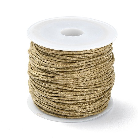Honeyhandy 20M Waxed Cotton Cords, Multi-Ply Round Cord, Macrame Artisan String for Jewelry Making, Dark Goldenrod, 1mm, about 21.87 Yards(20m)/Roll