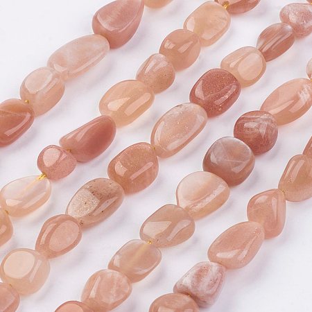 Arricraft Natural Sunstone Beads Strands, Nuggets, 2~11x4~8x2~4mm, Hole: 1mm, about 62pcs/strand, 15.74 inches