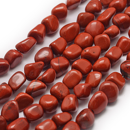 ARRICRAFT Natural Red Jasper Beads Strands, Chip, 7~9x7~9x3~8mm, Hole: 1mm, about 42~47pcs/strand, 15.7 inches(40cm)