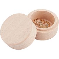 Pandahall Elite Wooden Ring Box Holder, Unpainted Jewelry Boxes Wedding Ceremony Wood Ring Bearer Box Ring Dish Storage Box Ring Stand for Decoration Anniversary Engagement Wedding Gifts 2 x 1.5 Inch