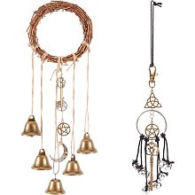 GORGECRAFT 2PCS 2 Style Witch Bells Protection for Door Hanger Witch Wind Chimes Magic Home Protection Bells Handmade Clear Negative Energy Witchcraft Supplies Boho Witch Gift for Wicca Decoration