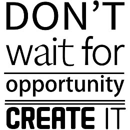 ARRICRAFT Inspirational PVC Wall Sticker Don't Wait for Opportunity, Create it Vinyl Wall Decal Motivational Quote Wall Art Self-Adhesive for Living Room Bedroom Classroom Office Decor 15.3"x14.56"