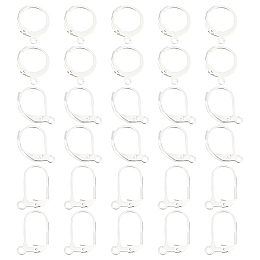 Stainless Steel Leverback Earring Hooks 100pcs French Ear Wire Lever Back Earwire for Jewelry Making Crafting, Adult Unisex, Size: One size, Silver