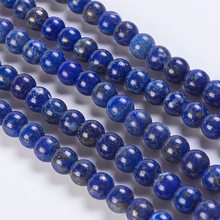 Arricraft Natural Lapis Lazuli Beads Strands, Round, 6mm, Hole: 1mm, about 65pcs/strand, 15.3 inches