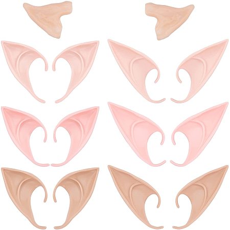 PandaHall Elite 7 Pairs Elf Ears, Fairy Pixie Cosplay Soft Pointed Ears Dress Up Costume Masquerade Accessories for Halloween Christmas Party Elven Vampire Fairy Ears