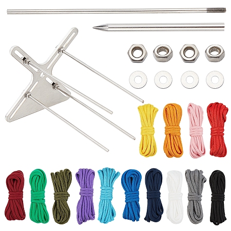 DIY Knitting Tools, with 7 Strand Core Parachute Cords, Stainless Steel Monkey Fist Knot Kit & Knitting Needles, Mixed Color