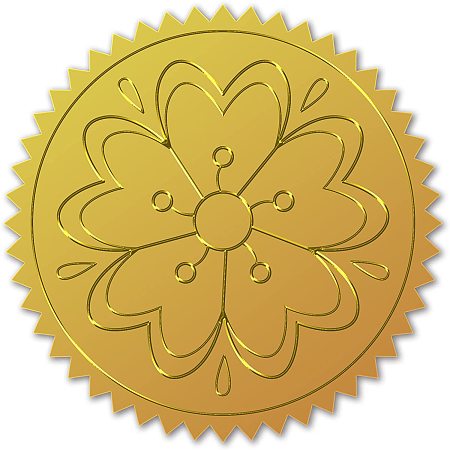 CRASPIRE 100pcs Gold Foil Certificate Seals Cherry Blossoms Embossed Gold Certificate Seals 2