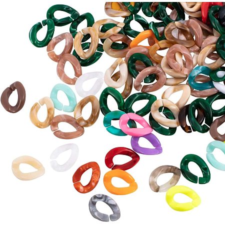 Pandahall Elite 200 pcs Acrylic Linking Rings, Quick Link Connectors for Earring Necklace Jewelry DIY Craft Making, Mixed Colors