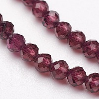 Arricraft Natural Garnet Bead Strands, Grade AA, Faceted, Round, 4mm, Hole: 1mm, about 93pcs/strand, 15.5 inches