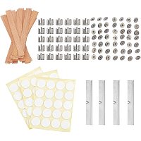 AHANDMAKER 174 Pcs Candle Making Kits, Wood Candle Wicks Naturally Smokeless Wooden Candle Wicks&Iron Stand Candle Cores Candle Wick Sustainer Tabs for DIY Craft Candle Making