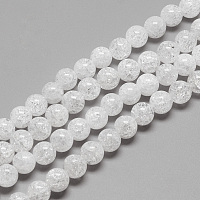 Arricraft Natural Crackle Quartz Crystal Beads Strands, Round, 7~8mm, Hole: 1mm, about 56pcs/strand, 15.7 inches