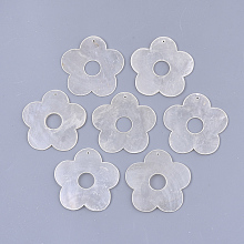 Honeyhandy Capiz Shell Pendants, Flower, WhiteSmoke, 46x46x1.5mm, Hole: 1.2mm