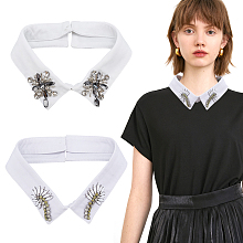 NBEADS Detachable Bowknot False Collar, Floral Lace Ruffle Layered Cuffs Detachable False Sleeves