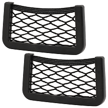 AHANDMAKER 2 Pcs Plastic Frame Car Storage Net Bag, Car Mesh Net Bag Holder Framed Mesh Net Pocket Car Trunk Storage Net Pocket with Adhesive Back, for Auto RV (6 x 3 Inch /15 x 8 cm)