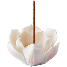 GORGECRAFT White Lotus Incense Holder Porcelain Incense Burners Handmade Home Office Teahouse Zen Buddhist Supplies Ceramic Stick Holder for Yoga Studio Decor, 2.5 Inch/64MM