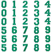 GORGECRAFT 2 Inch Iron on Roman Number Patch Sticker Self Adhesive Number Patches Green Numbers 0 to 9 Embroidered Applique Repair Patches for Team Uniform Design Clothing Bags Shoes Jeans 20PCS