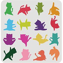 FINGERINSPIRE Yoga Cat Drawing Painting Stencils Templates 11.8x11.8 inch Plastic Fitness Cat Do Sports Gymnastics Cat Stencil Washable Reusable Stencils for Painting Drawing on Wood, Floor, Wall