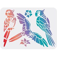 FINGERINSPIRE Parrot Stencil 11.7x8.3 inch Macaw Parrot Bird Stencils for Painting Reusable Parrot Stencil DIY Art and Craft Stencils for Painting on Wood Paper Fabric Floor Wall