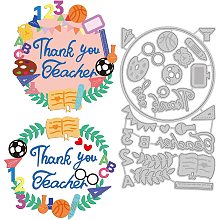 GLOBLELAND Teacher's Day Die Cut Thanks for Teacher Campus Study Cutting Dies for DIY Scrapbooking Festival Greeting Cards Diary Journal Making Paper Cutting Album Envelope Decoration 3.66x6.18 Inch