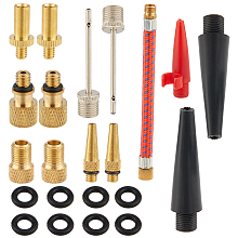 SUPERFINDINGS 2 Sets Bicycle Brass & Stainless Steel Accessories, for Standard Pump or Air Compressor, Stainless Steel Color, 38x8mm