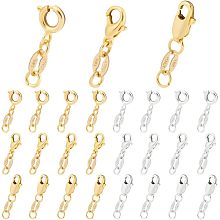 PandaHall Elite 24pcs 3 Style Lobster Clasp Alloy Spring Ring Clasp Charm Hook Lobster Clamp Connector Bracelet Extension Clasps for Handmade Necklace Bracelet Jewelry Making Gold Silver 6/10x6/12x7mm