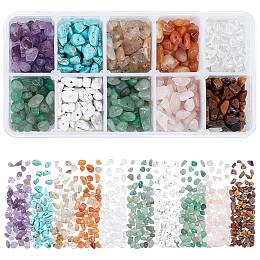 ARRICRAFT Natural & Synthetic Mixed Gemstone Chip Beads, 5~8x5~8mm, Hole: 1mm, 10materials/box