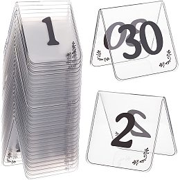 OLYCRAFT 30pcs Acrylic Tent Table Numbers 1-30 Double Sided Table Numbers Signs Number Table Tent Acrylic Numbers Cards Signs for Wedding Party Banquets Receptions Dinner