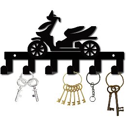 CREATCABIN Metal Key Holder Black Key Hooks Wall Mount Hanger Decor Iron Hanging Organizer Rock Decorative Motorcycle Motorbike for Home Housewarming Gift Entryway Cabinet Hat Towel 10.6 x 5.5inch