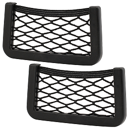 AHANDMAKER 2 Pcs Plastic Frame Car Storage Net Bag, Car Mesh Net Bag Holder Framed Mesh Net Pocket Car Trunk Storage Net Pocket with Adhesive Back, for Auto RV (6 x 3 Inch /15 x 8 cm)