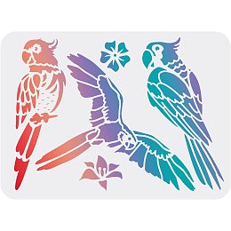 FINGERINSPIRE Parrot Stencil 11.7x8.3 inch Macaw Parrot Bird Stencils for Painting Reusable Parrot Stencil DIY Art and Craft Stencils for Painting on Wood Paper Fabric Floor Wall