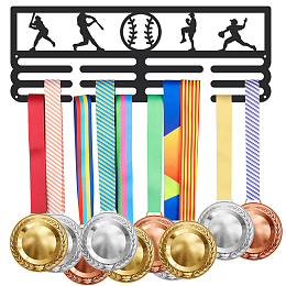 SUPERDANT Baseball Medal Holder Sports Medals Display Black Iron Wall Mounted Hooks for 60+ Hanging Medal Rack Display Competition Medal Holder Display Wall Hanging