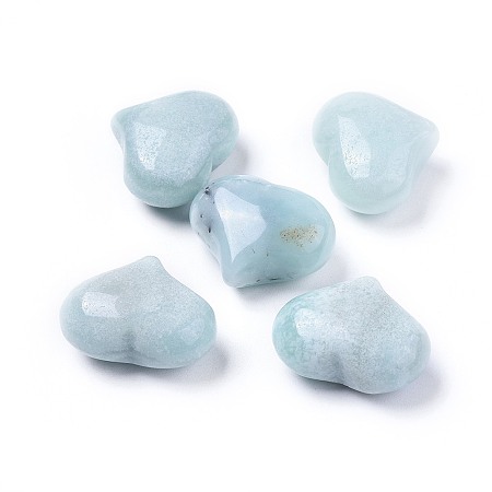Arricraft Natural Amazonite Beads, No Hole/Undrilled, Heart, 20x25x11~13mm
