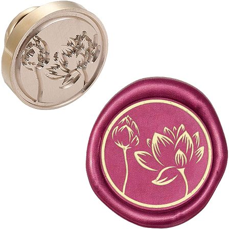 CRASPIRE Flower Wax Seal Stamp Head Lotus Plant Pattern Series Replacement Sealing Brass Stamp Head Olny for Decorating Wedding Letters Invitations Envelopes Gift Packing