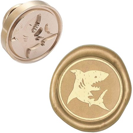 CRASPIRE Wax Seal Stamp Head Shark Replacement Sealing Brass Stamp Head Olny for Embellishment of Envelope Invitations Wedding Wine Package Scrapbooks Parcels Gift Party Greeting Cards