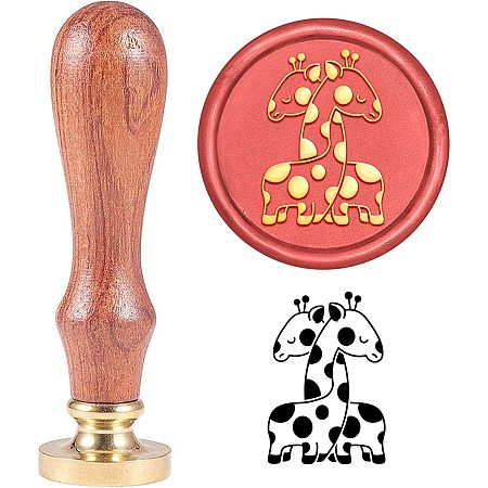 ARRICRAFT Wax Seal Stamp Valentine Theme Snuggled Giraffe Pattern Seal Stamp with 1.2
