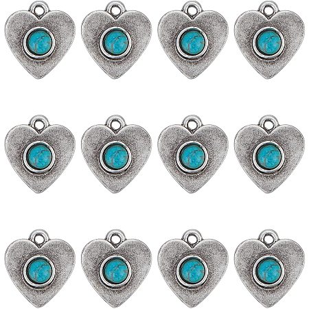 CHGCRAFT 20Pcs Alloy Heart Pendants for DIY Bracelets Necklaces Jewelry Making Handmade Crafts Making