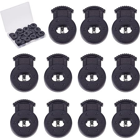 GORGECRAFT 20 Pack 1-Hole Glove Locks Baseball Mitt Lace Single Hole Spring Toggle Stopper Fits All Gloves for Baseball Glove DIY Craft Accessories(Black)