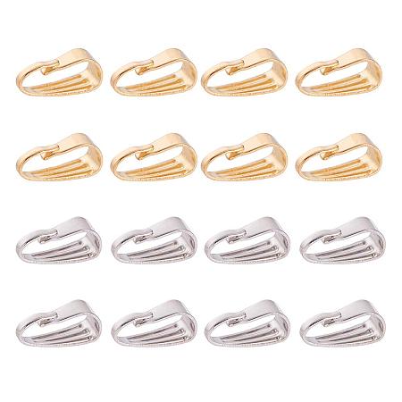 PandaHall Elite 800pcs Pinch Clip Clasp Bail Iron Snap Bail Hook Pendant Charms Clasps Chain Connector for Necklace Jewelry Findings(Golden, Platinum)
