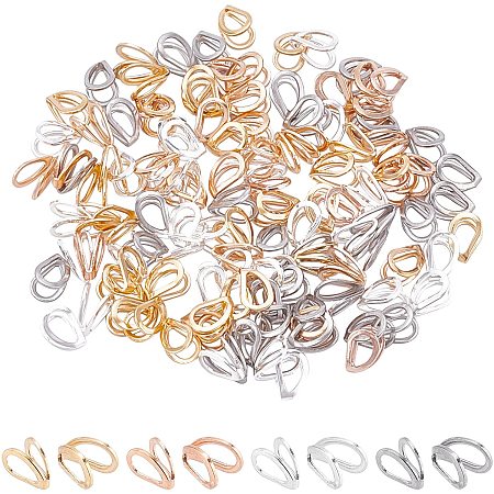 UNICRAFTALE About 120pcs Pendant Bails 4 Colors Pinch Clip Clasp Bail Stainless Steel Snap On Bails Hook 5.5mm Long Chain Connector for Necklace Jewelry Findings Snap On Pendant Necklace Clasps
