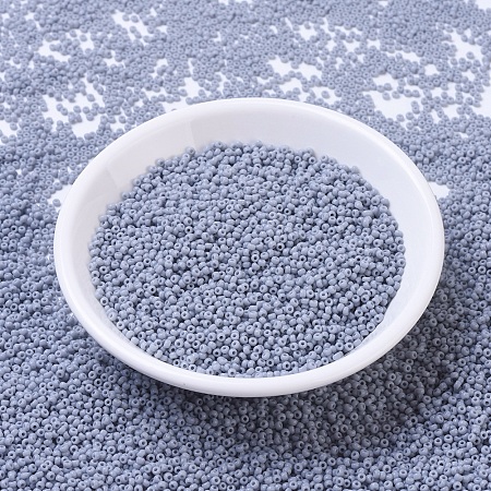 MIYUKI Round Rocailles Beads, Japanese Seed Beads, 11/0, (RR498) Opaque Cement Gray, 2x1.3mm, Hole: 0.8mm, about 1111pcs/10g