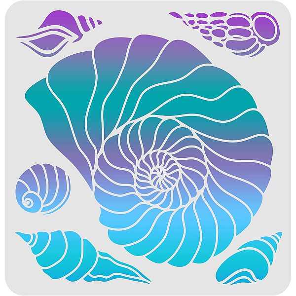 FINGERINSPIRE Conch Stencil 11.8x11.8 inch Conch Shell Stencil for ...