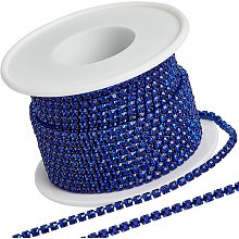 GORGECRAFT 10 Yards 2.5mm Rhinestone Chain Sparkling Crystal Rhinestone Close Claw Chain Trim for DIY Sewing Crafts Jewellery Beading Making Accessories Wedding Decoration, Blue