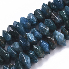 ARRICRAFT Natural Apatite Beads Strands, Nuggets, Faceted, 9.5~11x6~7mm, Hole: 1.2mm, about 30~32pcs/strand, 7.48 inches(19cm)