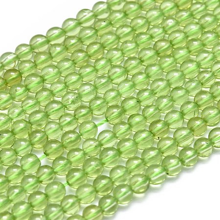 Arricraft Natural Peridot Beads Strands, Grade A, Round, 3mm, Hole: 0.5mm, about 130pcs/Strand, 15.35 inches(39cm)
