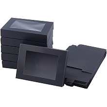 Cardboard Box, with PVC Clear Window, Rectangle, Black, 14.5x10.5x2.5cm