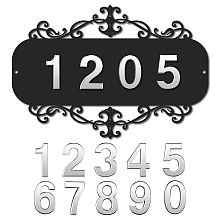 CREATCABIN Metal House Address Plaques Mailbox Personalized Modern Door Number Plaque with DIY Self-Adhesive Number European Style for Home Hotel Office Garden Decorative Wall Plaque 11.8 x 7.9 Inch