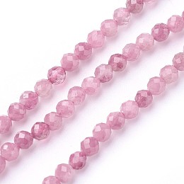 ARRICRAFT Natural Tourmaline Beads Strands, Faceted, Round, 3~3.5mm, Hole: 0.5mm, about 115~130pcs/strand, 14.5~16.1 inches(37~41cm)