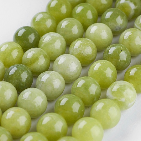 Arricraft Natural Peridot Bead Strands, Round, 8mm, Hole: 1mm, about 47pcs/strand, 14.9 inches(38cm)