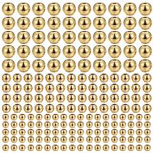 ARRICRAFT 120Pcs 3 Size Rack Plating and Vacuum Plating Brass Round Spacer Beads, Metal Findings for Jewelry Making Supplies, Cadmium Free & Lead Free, Golden, 3mm/4mm/6mm, hole:1~1.5mm